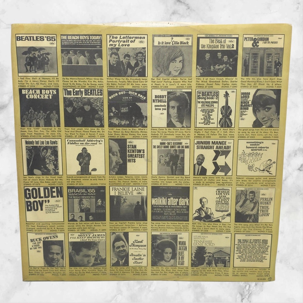 Capitol Records Vintage Inner Sleeve 12" Paper Yellow Beatles Beach Boys 1960s